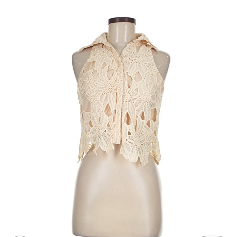 Button-Up Lace Tank